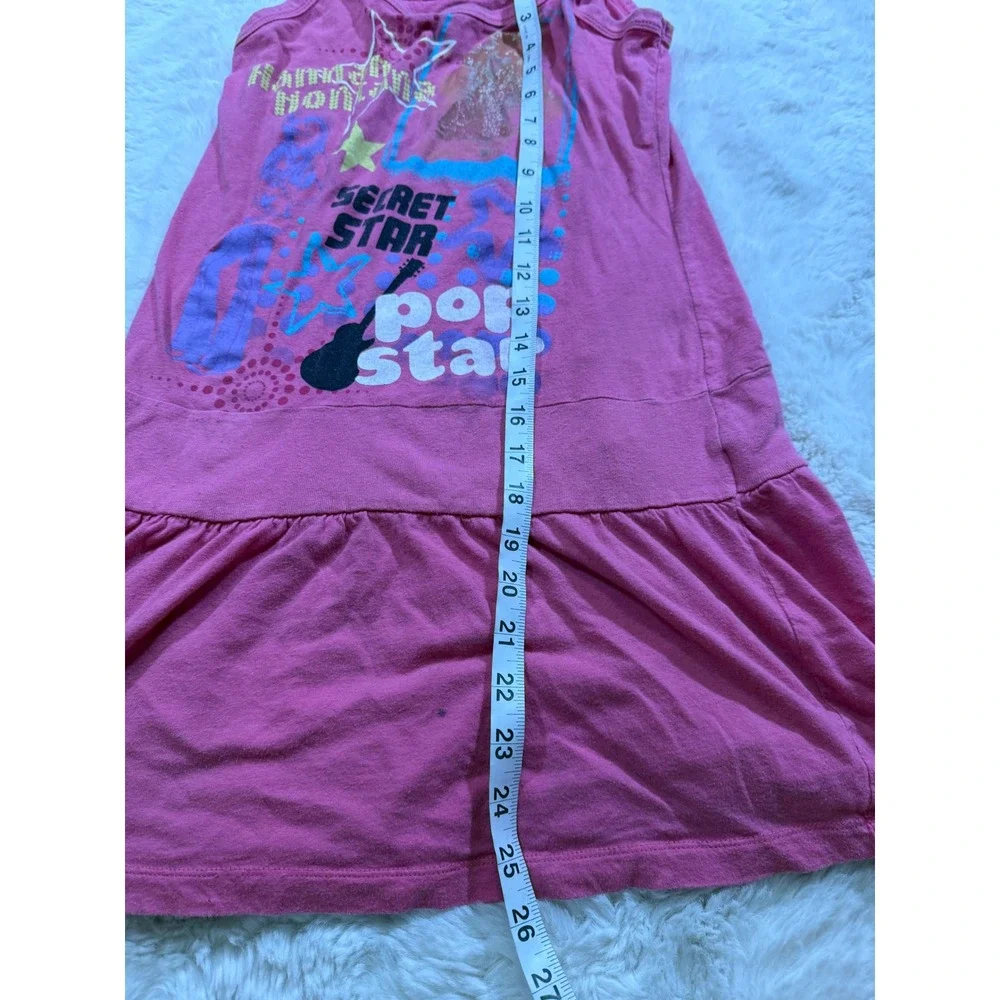 Y2K 2000s Disney Hannah Montana Cami Dress Pink Pop Star Disney Graphic Miley M